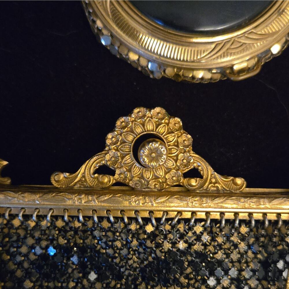 Antique Art Deco Evening bag with compact - Picture 3 of 8